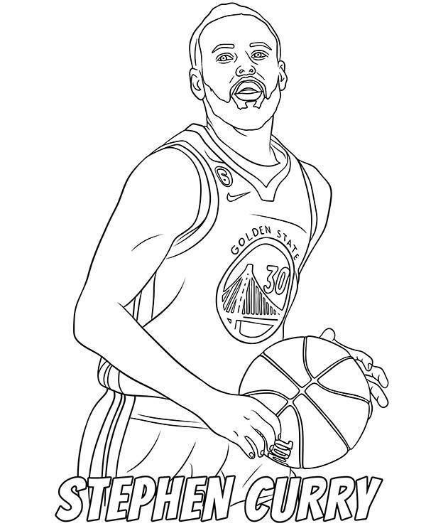 Stephen curry coloring page nba by topcoloringpages on