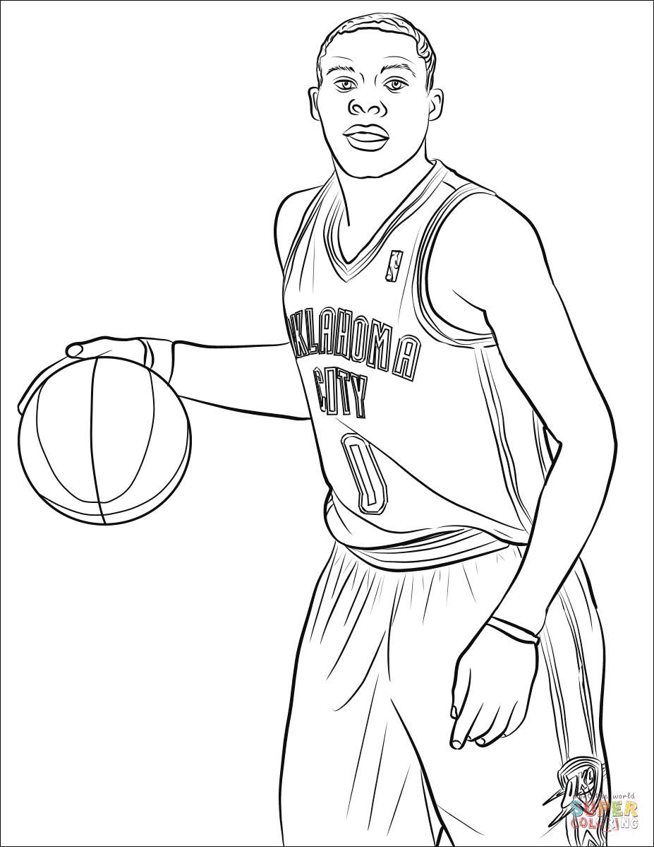 Russell westbrook coloring page free printable coloring pages