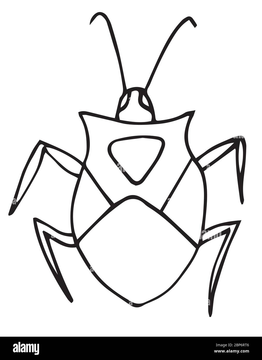 Bug coloring page for kids outline vector picture isolated stock vector image art