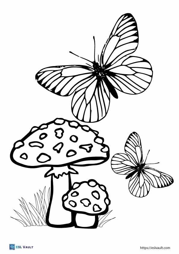 Cute butterfly coloring page printables