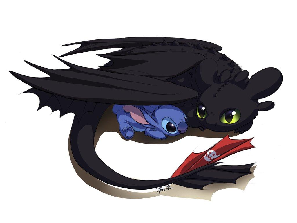 Stitch and toothless wallpapers
