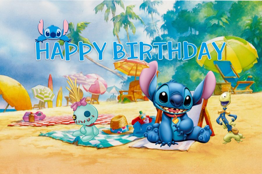 Banner de cumpleaños de Lilo y Stitch Lilo & Stitch Custom