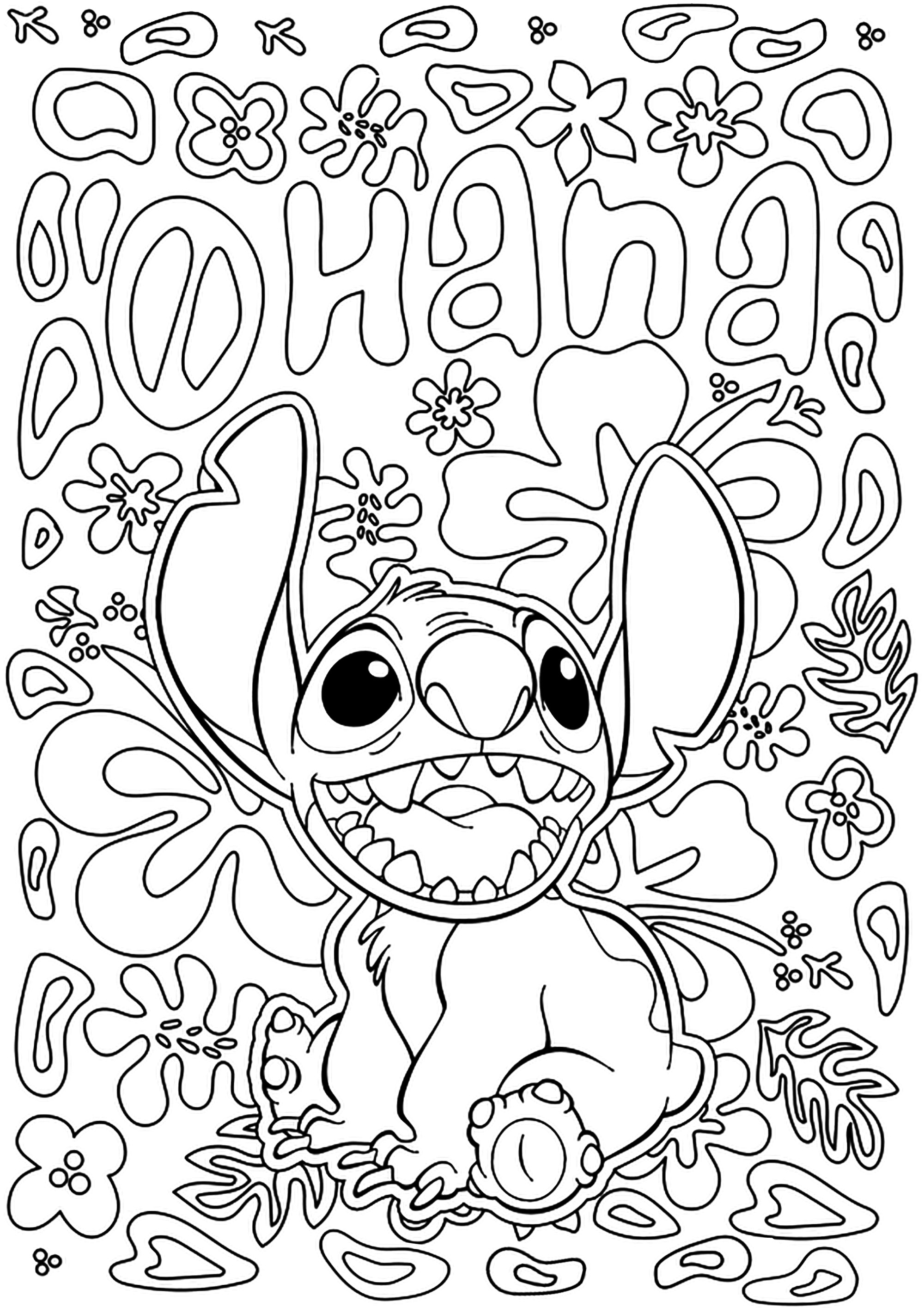 Lilo and stitch disney with the text ohana