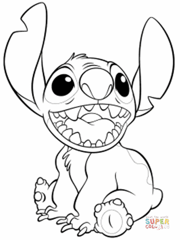 Stitch coloring page free printable coloring pages