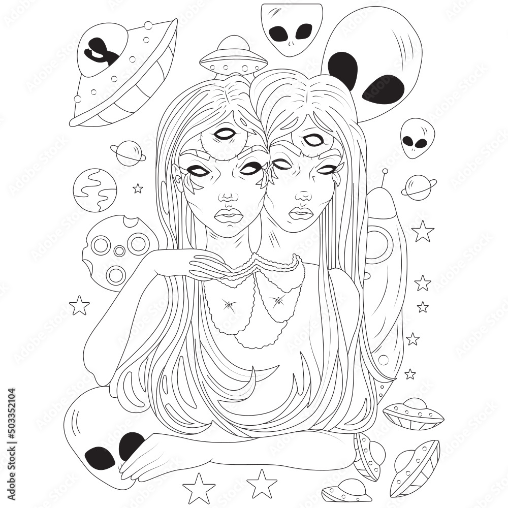 Funny stoner coloring page vector