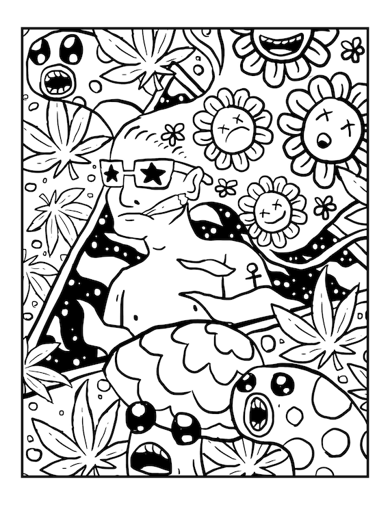 Stoner coloring book stoner coloring pages trippy coloring pages adult coloring pages
