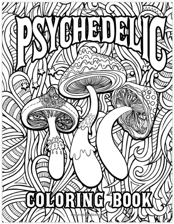 Psychedelic loring book stoner meditation anti