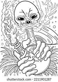 Stoner trippy coloring page fun coloring stock vector royalty free