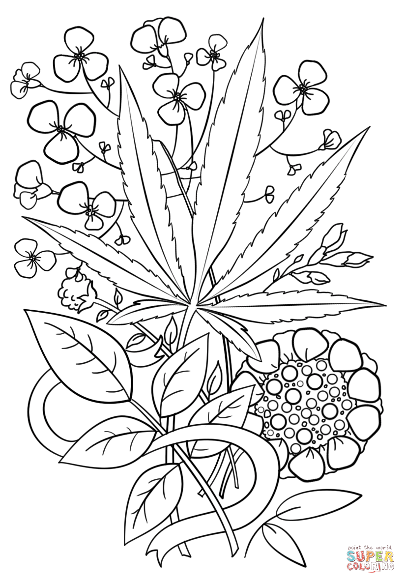 Trippy weed coloring page free printable coloring pages