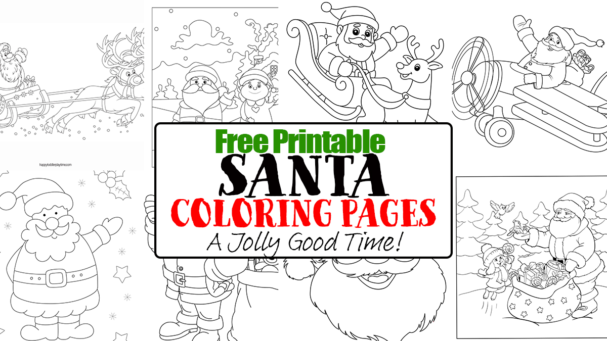 Free printable santa coloring pages a jolly good time