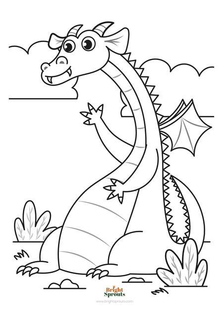 Free printable dragon coloring pages easy and realistic