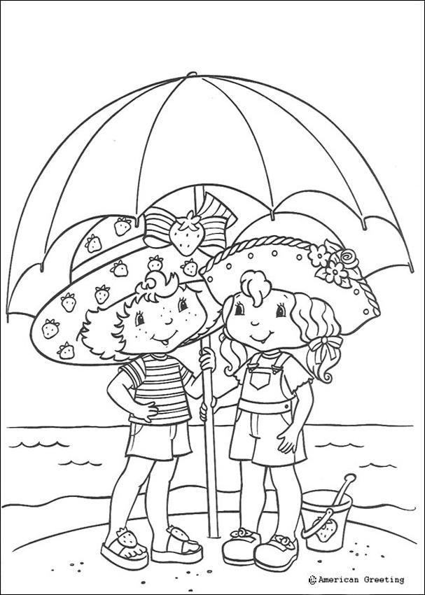 Strawberry shortcake and angel cake coloring pages