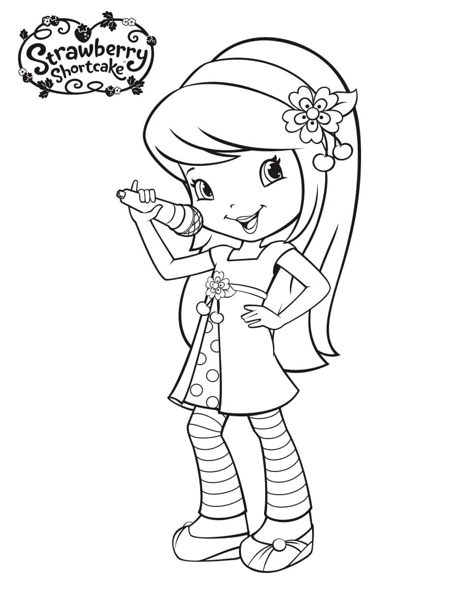 Strawberry shortcake with friends coloring page