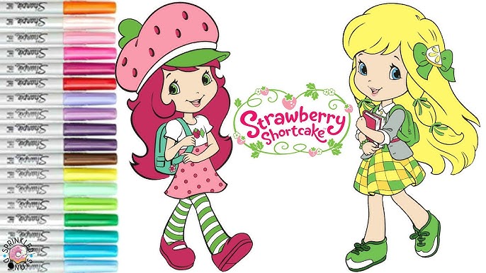 Strawberry shortcake and friends coloring book pages strawberry and blueberry uffin