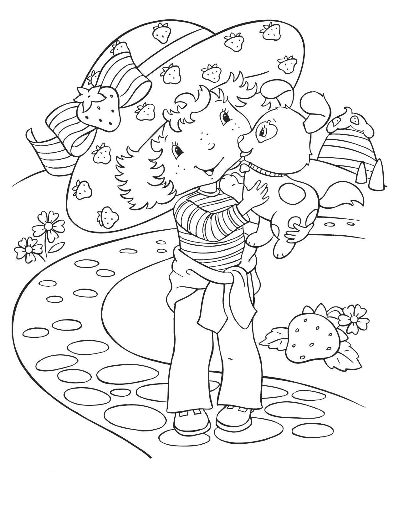 Free printable strawberry shortcake coloring pages for kids