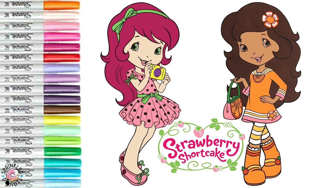 Strawberry shortcake and friends coloring book pages strawberry and orange blossom