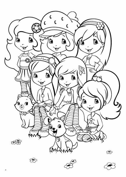 Strawberry shortcake and friends coloring pages cartoon coloring pages strawberry shortcake coloring pages princess coloring pages