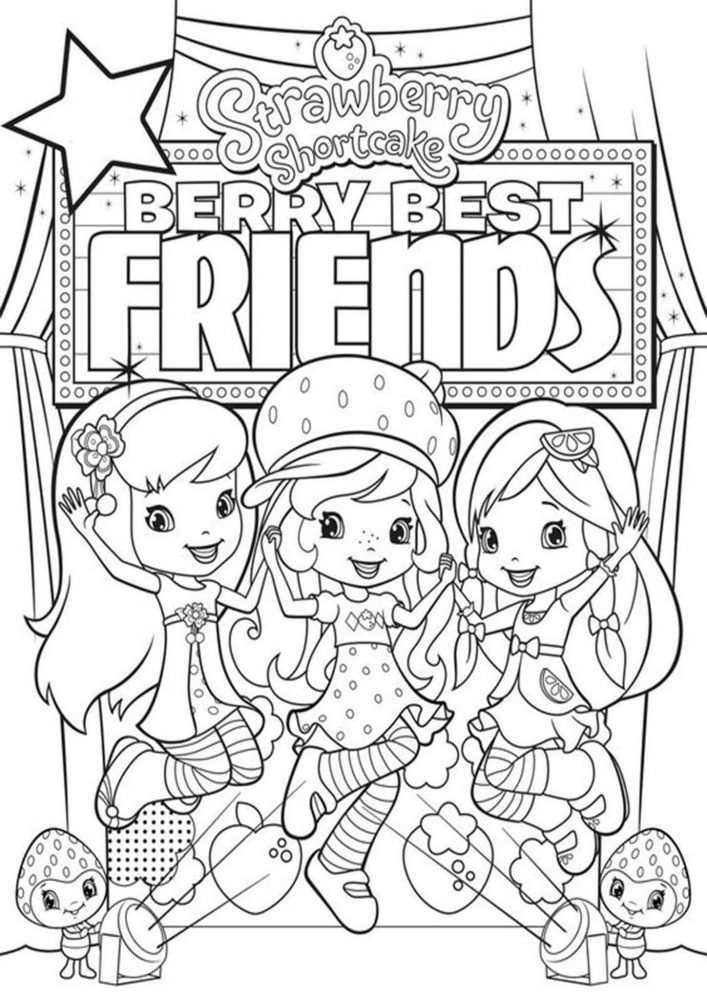 Free easy to print strawberry shortcake coloring pages