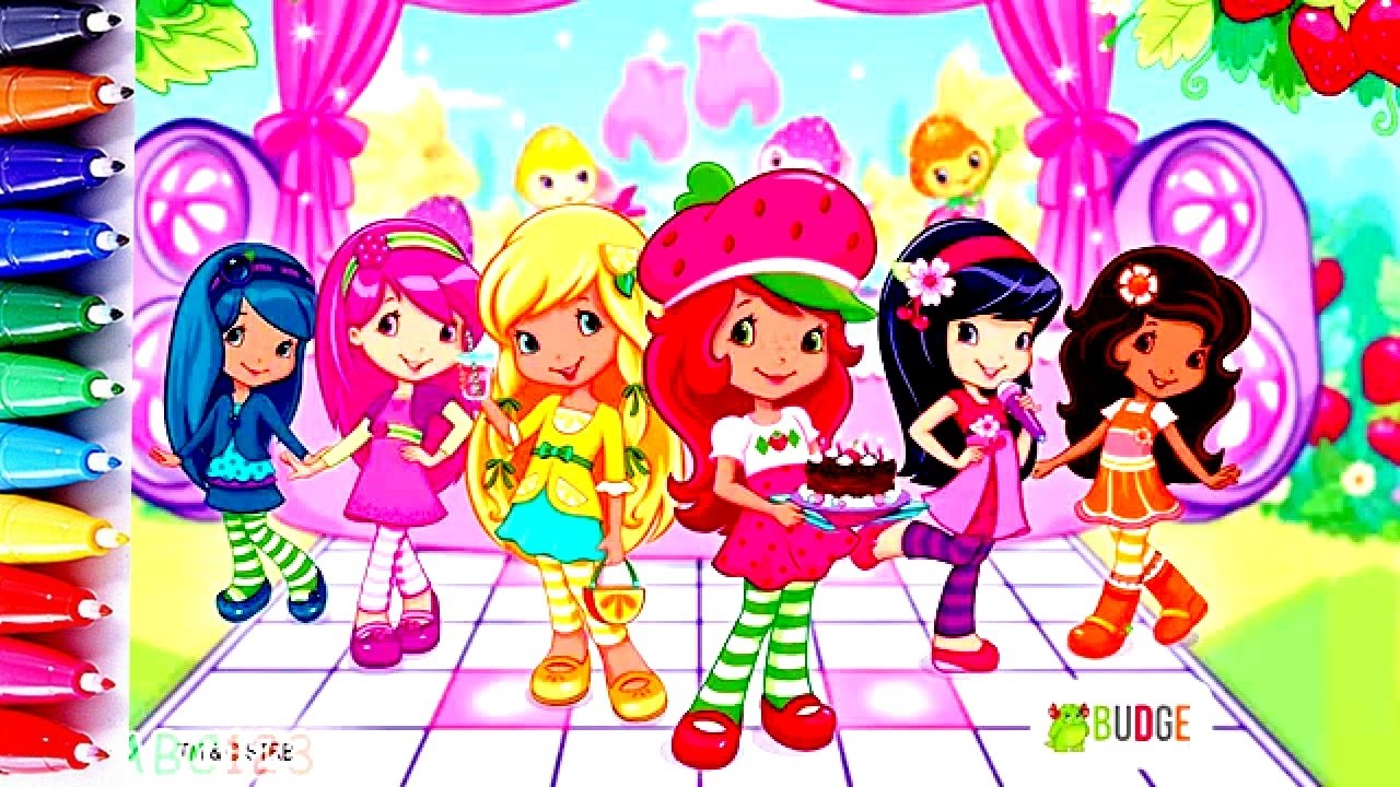 Strawberry shortcake and friends coloring pages fun art for kids princess learn art