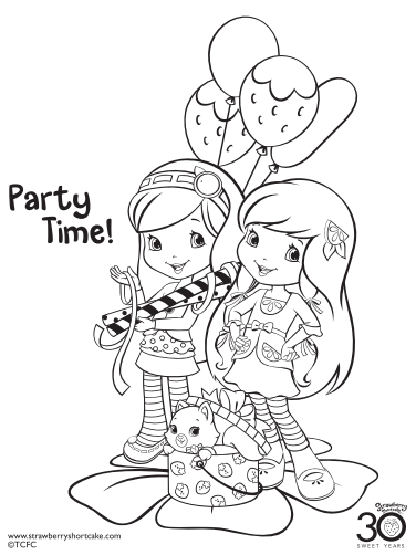 Strawberry shortcake birthday party printable coloring pages