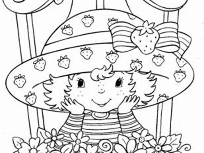Free easy to print strawberry shortcake coloring pages
