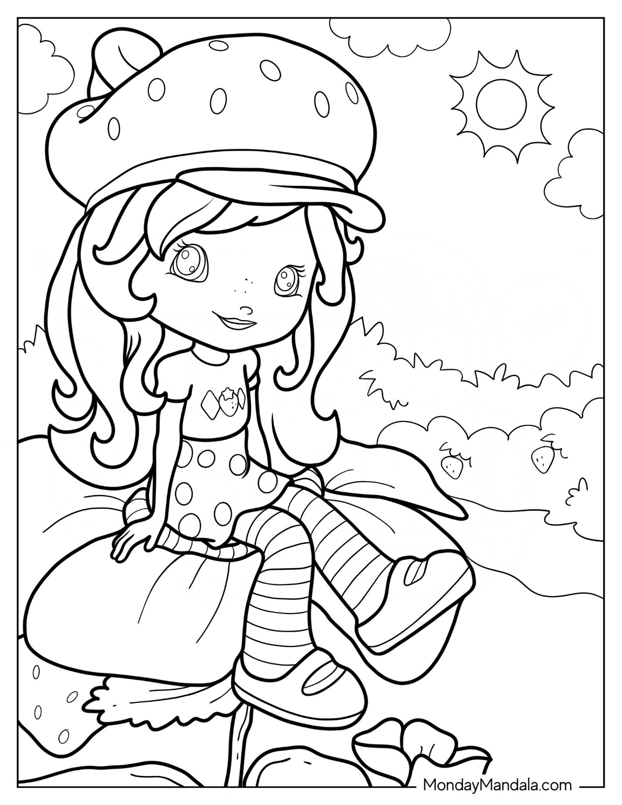 Strawberry shortcake coloring pages free pdf printables