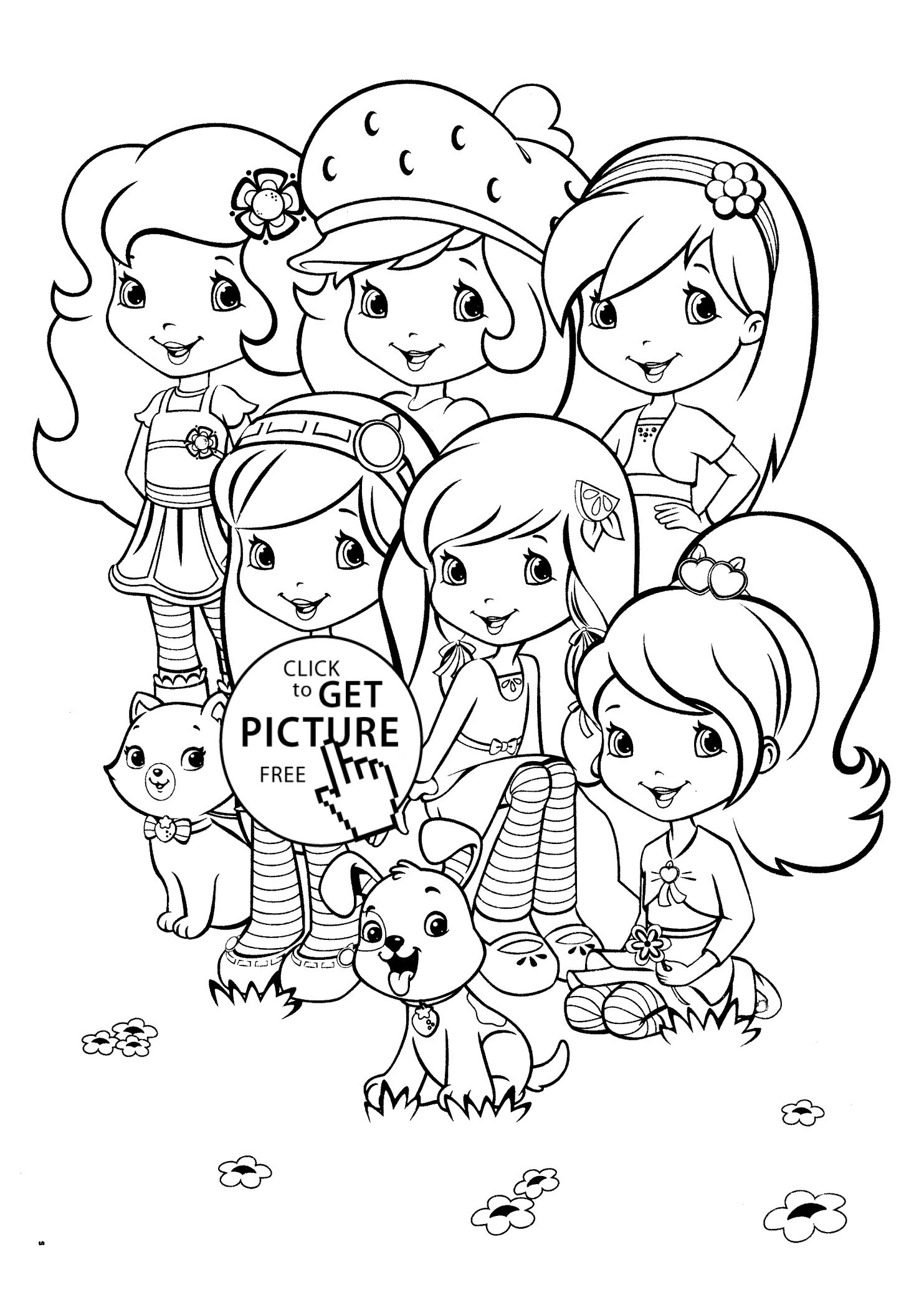 Strawberry shortcake coloring pages team strawberry shortcake coloring pages for kids printable free