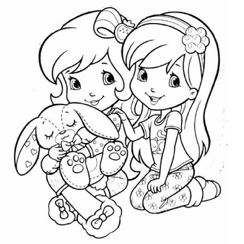 Strawberry shortcake coloring pages for kids girls boys teens school activity