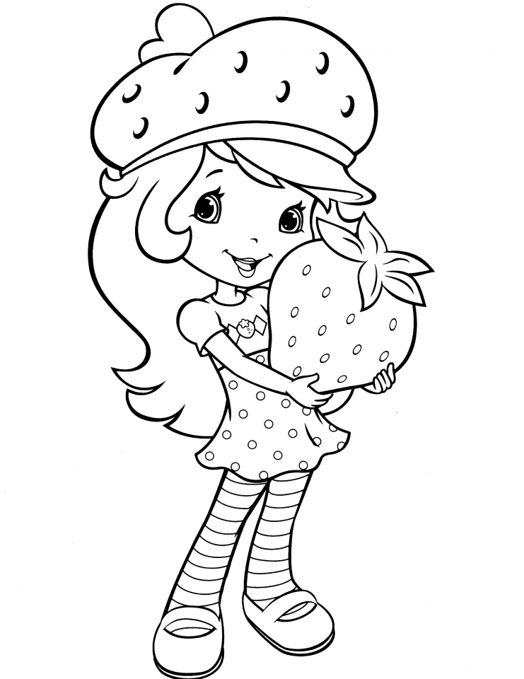 Get this cute strawberry shortcake coloring pages to print