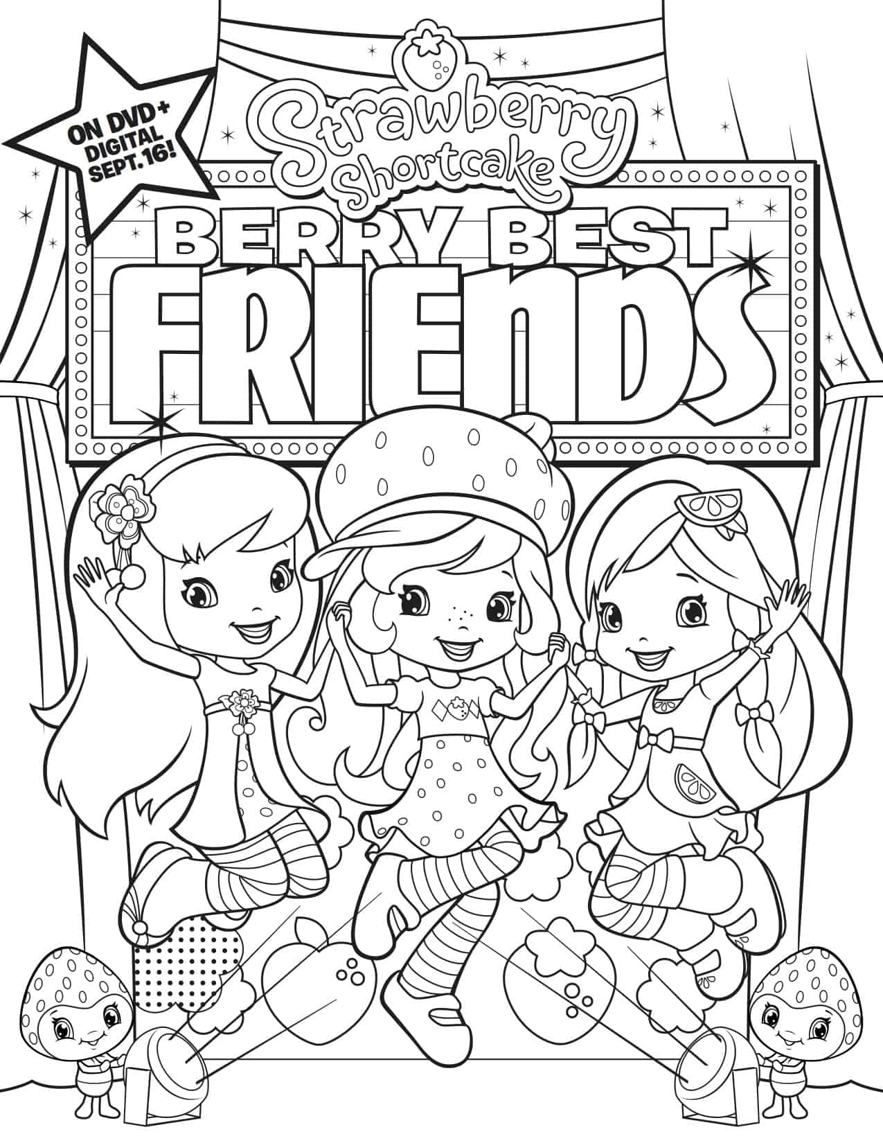 Strawberry shortcake berry best friends coloring sheet two kids and a coupon