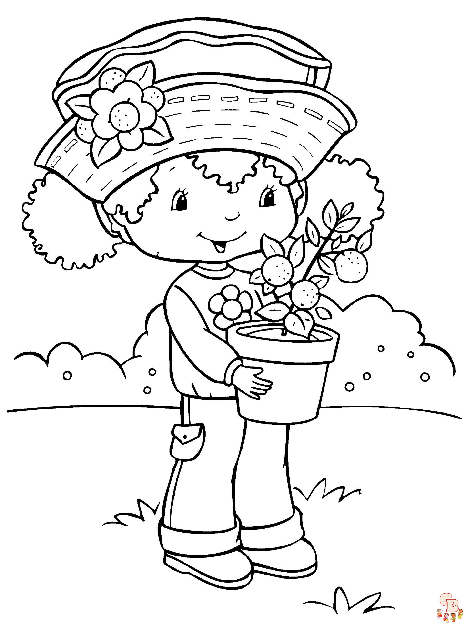 Free printable strawberry shortcake coloring pages for kids