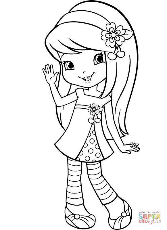 Strawberry shortcake cherry jam coloring page free printable coloring pages