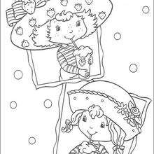 Strawberry shortcake and angel cake coloring pages