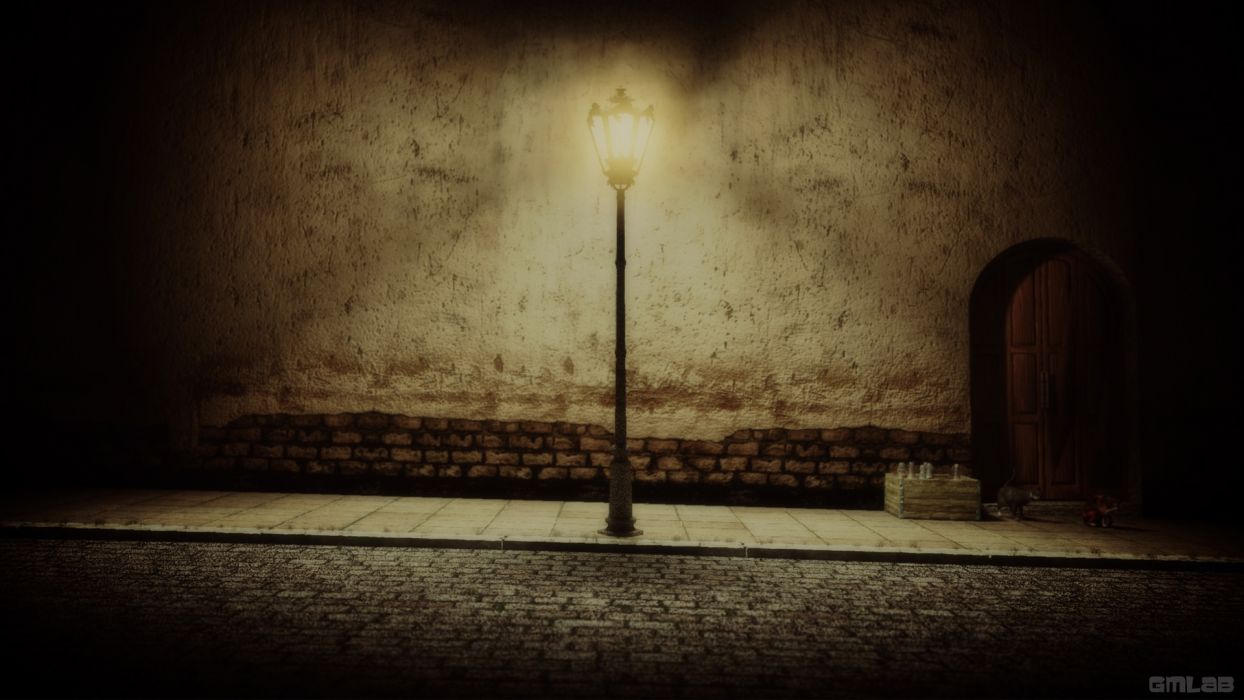 Streetlight in the dark wallpaper x