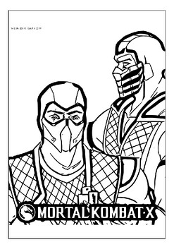 Immerse in ice and fire printable sub zero and scorpion coloring pages