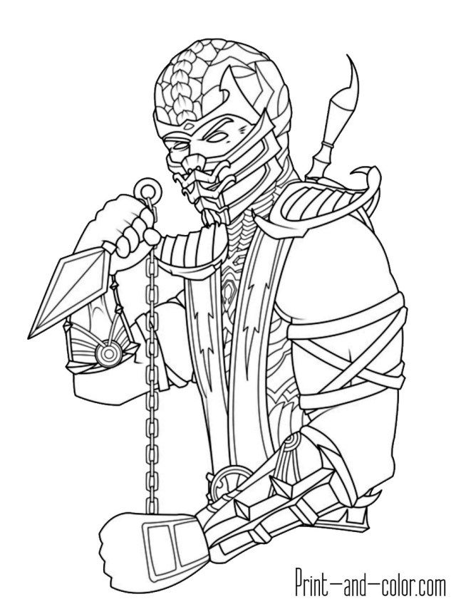 Mortal kombat coloring pages bring the characters to life