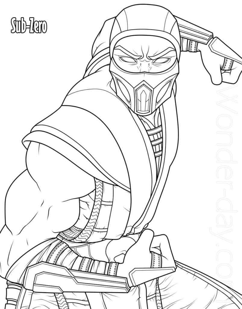 Mortal kombat coloring pages printable for free download