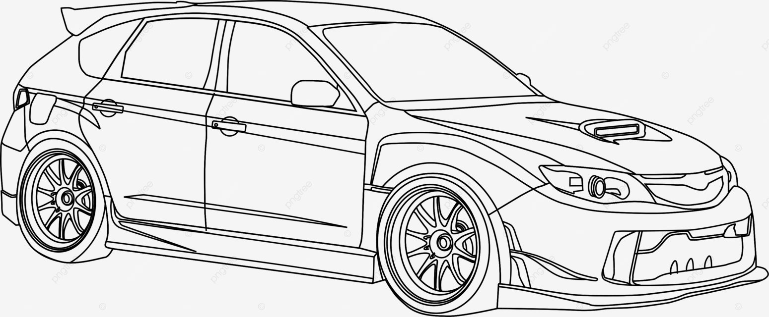 Subaru impreza line art design subaru car line art jdm png and vector with transparent background for free download