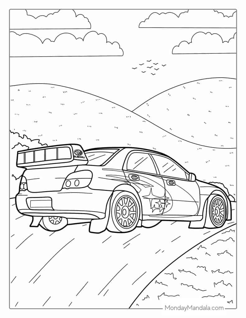 Car coloring pages free pdf printables