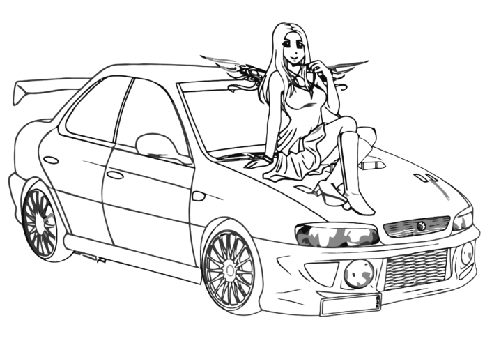 Subaru at shows coloring book to print and online