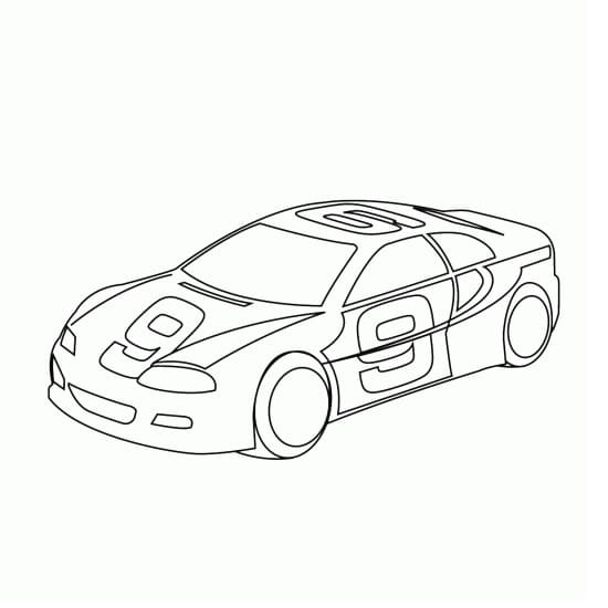 Subaru race car coloring page