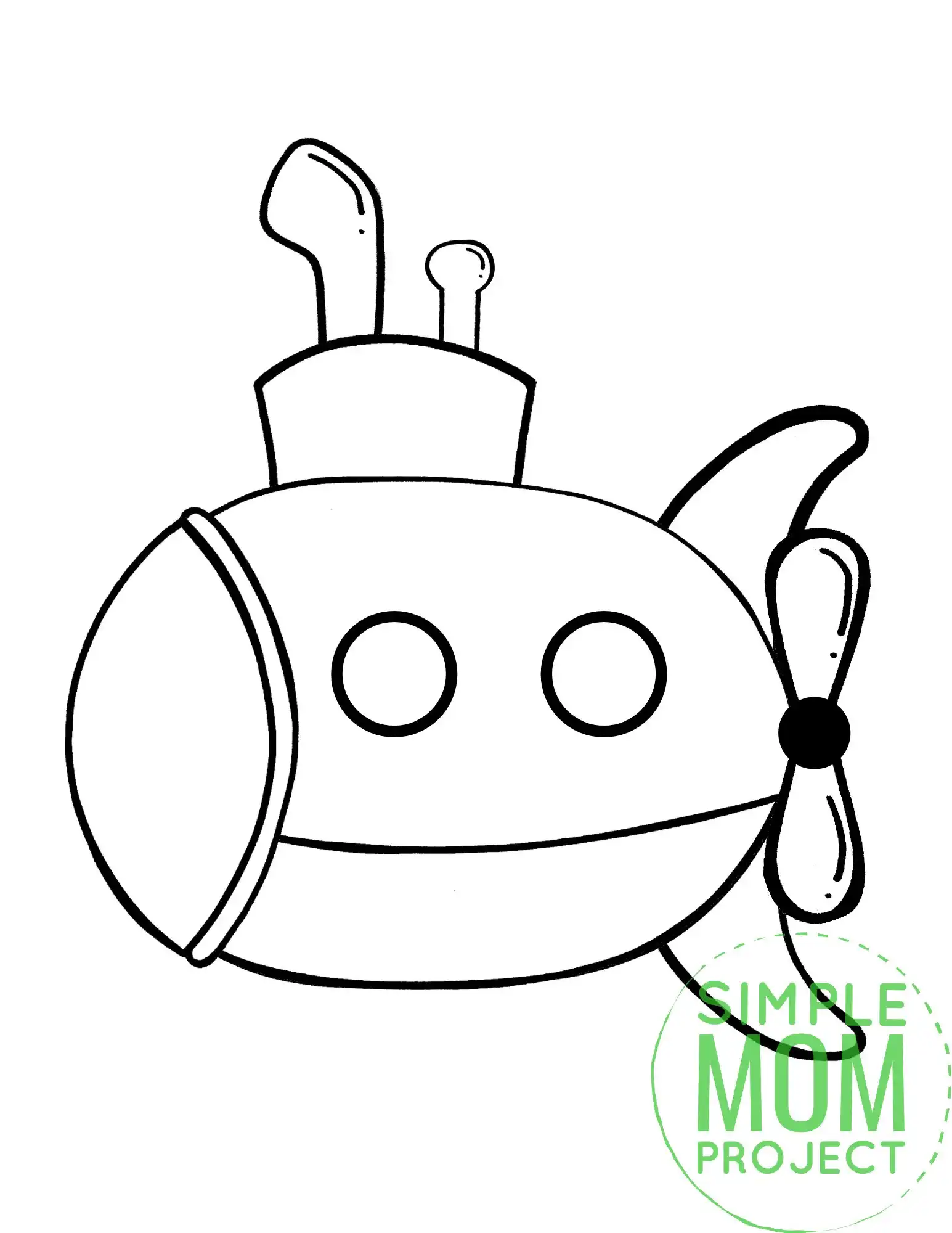 Free printable submarine coloring page â simple mom project
