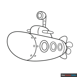 Submarine coloring page easy drawing guides