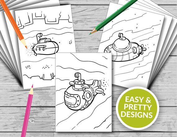Submarine printable coloring pages submarine coloring book fun at home activity relax and color