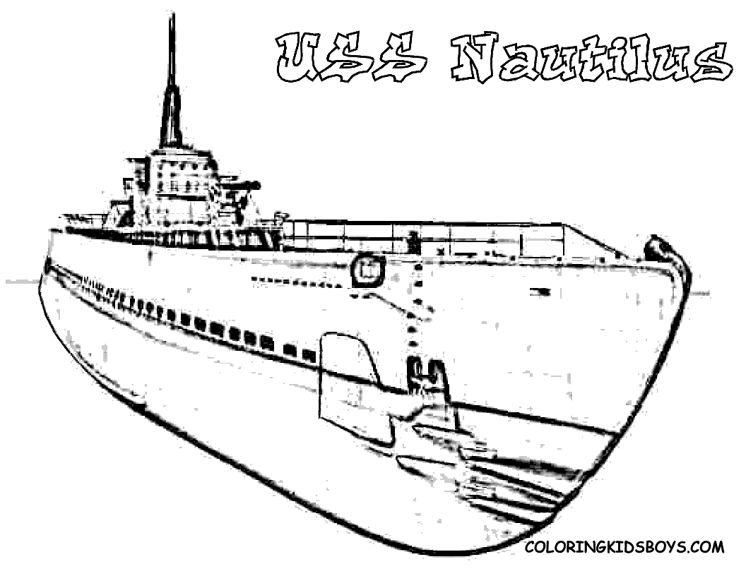Submarine coloring pages printable for free download