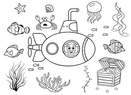 Deep sea coloring page stock photos and images
