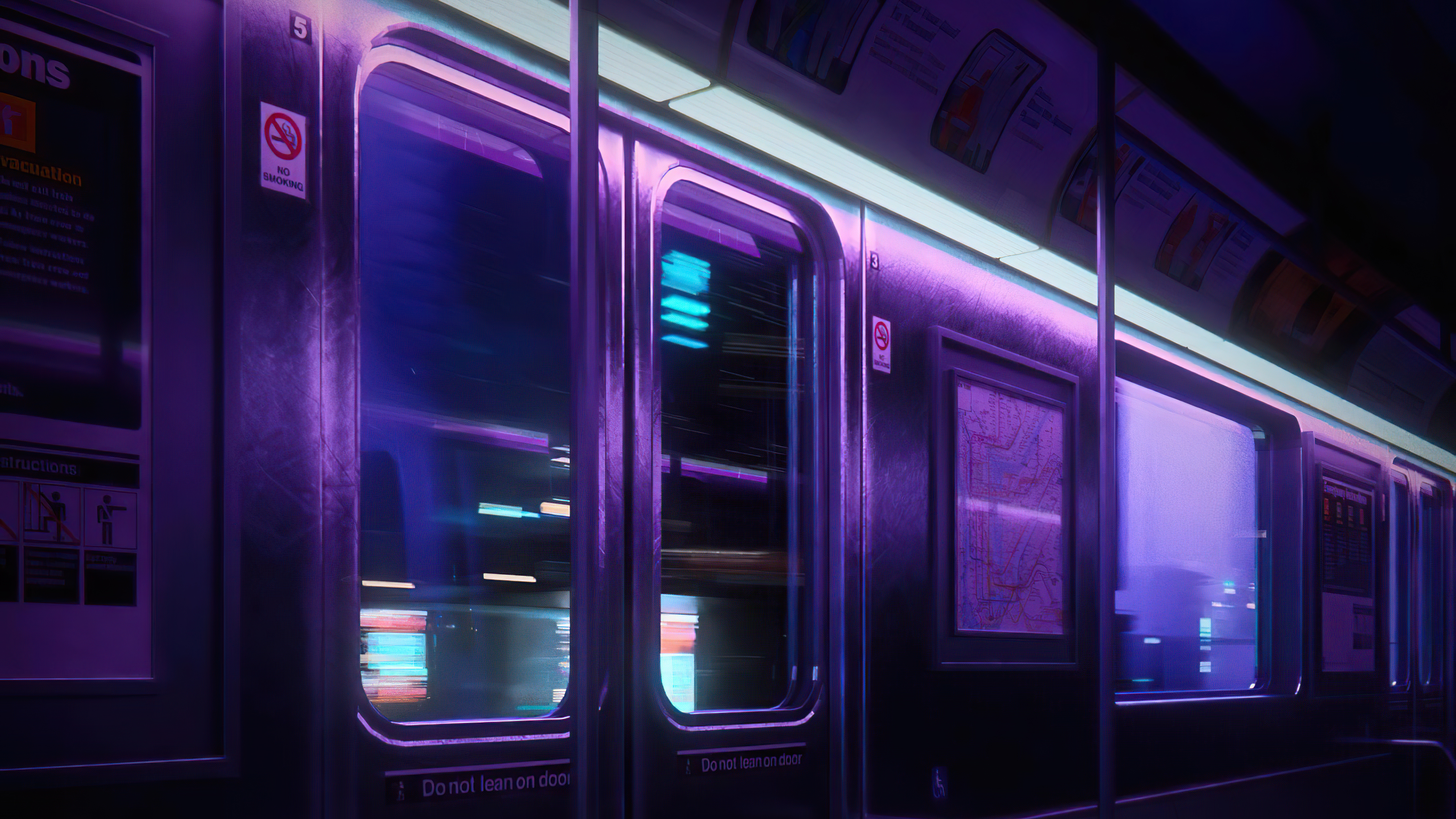 Subway night cyber neon lights k hd artist k wallpapers images backgrounds photos and pictures