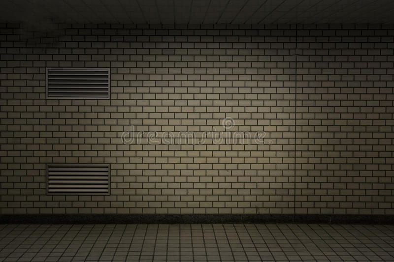 Wall background in subway station dark and old stock photo