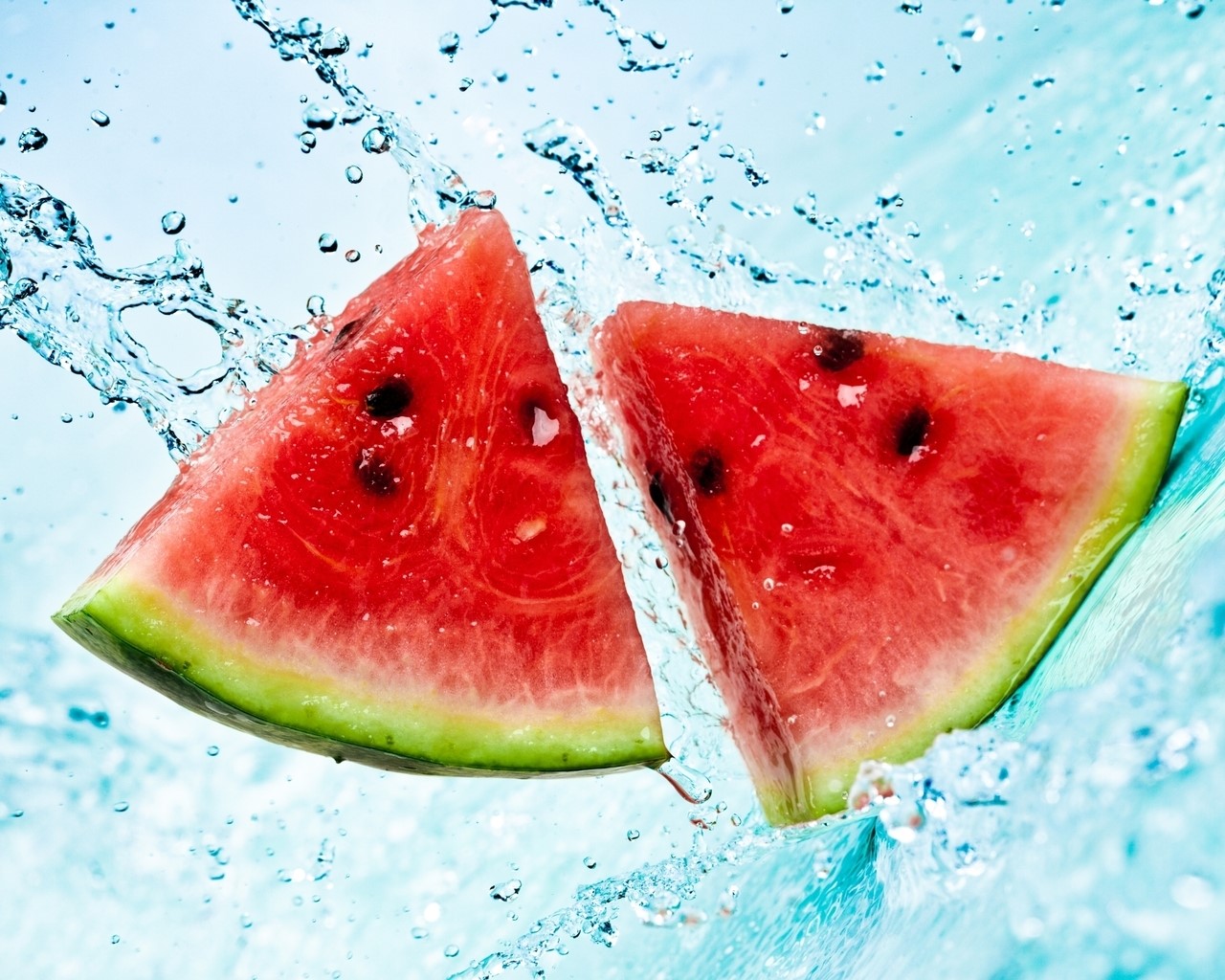 X watermelon slices water spray summer wallpaper jpg