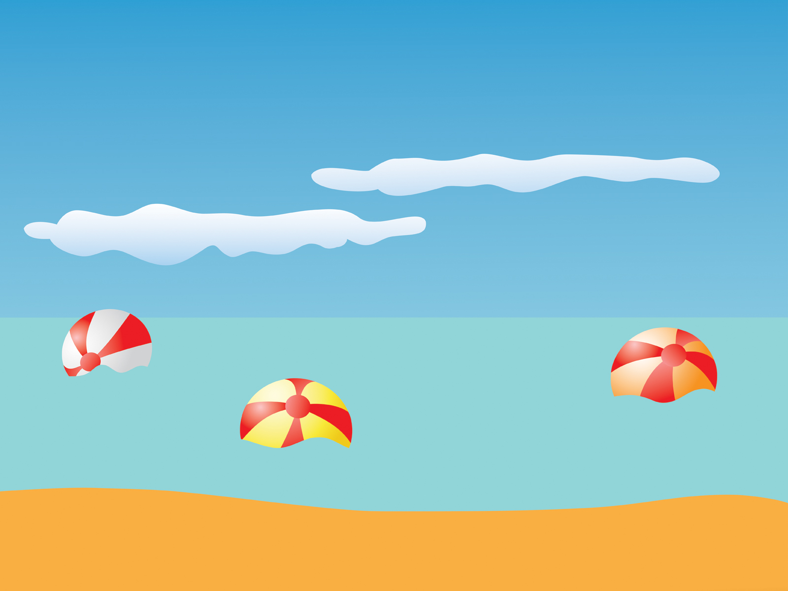 Summer beach and balls backgrounds holiday nature travel templates free ppt grounds